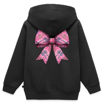 Coquette archet trompette instrument motif - Sweat Premium à capuche zippé enfant bio - noir - Dos - AI Model Kid Male (0cm)