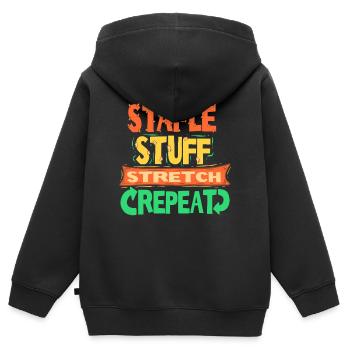Polsterer Polsterin Staple Stuff Strech Repeat - Kinder Premium Organic Zip Hoodie - Schwarz - Hinten - AI Model Kid Male (0cm)