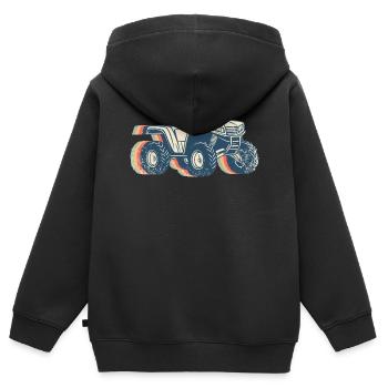 Atv Quad 4 Wheeler Retro Line Art - Kinder Premium Organic Zip Hoodie - Schwarz - Hinten - AI Model Kid Male (0cm)