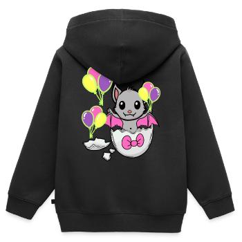 Fledermaus Baby Geburt Geburtstag Kinder Kind Ei - Kinder Premium Organic Zip Hoodie - Schwarz - Hinten - AI Model Kid Male (0cm)