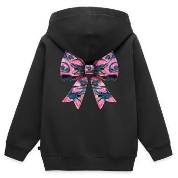 Coquette Arc Mosasaure Motif Dinosaure - Sweat Premium à capuche zippé enfant bio - noir - Dos - AI Model Kid Male (0cm)
