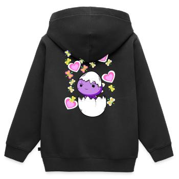 Drache Ostern Osterei Eierschale Drache Kind Baby - Kinder Premium Organic Zip Hoodie - Schwarz - Hinten - AI Model Kid Male (0cm)