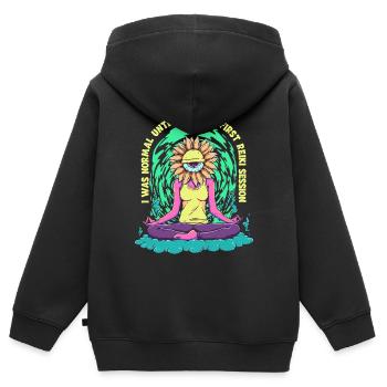 Reiki Massage - Sweat Premium à capuche zippé enfant bio - noir - Dos - AI Model Kid Male (0cm)