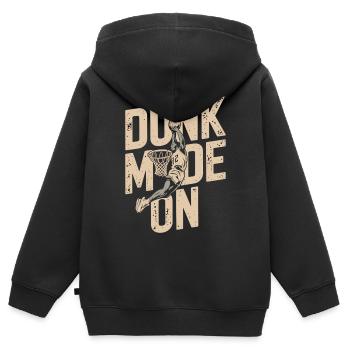 Dunk Mode Enabled - Kids Premium Organic Zip-up Hoodie - black - Back - AI Model Kid Male (0cm)