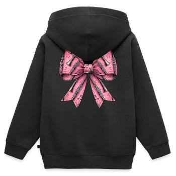 Coquette Bow Clarinette Motif Fille - Sweat Premium à capuche zippé enfant bio - noir - Dos - AI Model Kid Male (0cm)