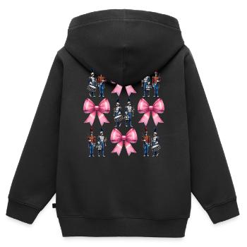Coquette arc fanfare musicien fille - Sweat Premium à capuche zippé enfant bio - noir - Dos - AI Model Kid Male (0cm)