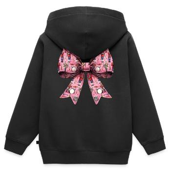 Coquette arc fanfare motif musicien - Sweat Premium à capuche zippé enfant bio - noir - Dos - AI Model Kid Male (0cm)