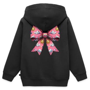 Coquette Arc Météorologie Soleil Nuages - Sweat Premium à capuche zippé enfant bio - noir - Dos - AI Model Kid Male (0cm)