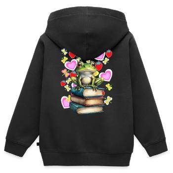 Frog Frogs Toad - Kids Premium Organic Zip-up Hoodie - black - Back - AI Model Kid Male (0cm)