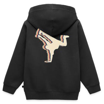 Danse Breakdance Breakdancer Danse Hip Hop - Sweat Premium à capuche zippé enfant bio - noir - Dos - AI Model Kid Male (0cm)