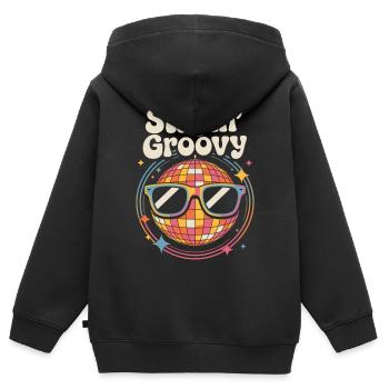 Bunte Diskokugel mit Sonnenbrille - Kinder Premium Organic Zip Hoodie - Schwarz - Hinten - AI Model Kid Male (0cm)