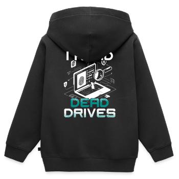Criminalistique numérique - Sweat Premium à capuche zippé enfant bio - noir - Dos - AI Model Kid Male (0cm)