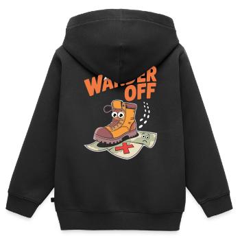 Wanderlust mit Humor - Kinder Premium Organic Zip Hoodie - Schwarz - Hinten - AI Model Kid Male (0cm)