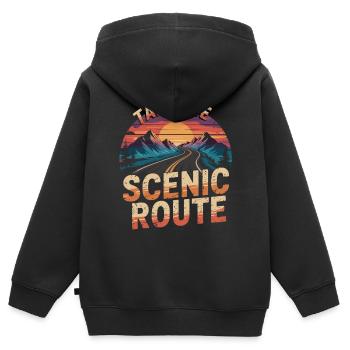 Road trip design for adventurers - Kids Premium Organic Zip-up Hoodie - black - Back - AI Model Kid Male (0cm)