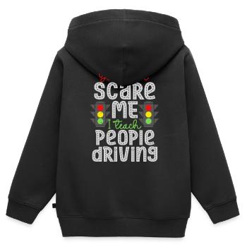 Instructeur de conduite Instructeur d’auto-école J’enseigne la conduite aux gens - Sweat Premium à capuche zippé enfant bio - noir - Dos - AI Model Kid Male (0cm)