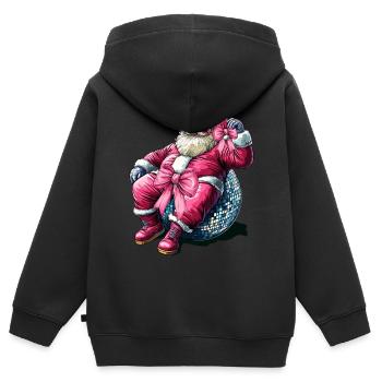 Noeud Coquet Père Noël - Sweat Premium à capuche zippé enfant bio - noir - Dos - AI Model Kid Male (0cm)