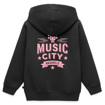 Music City Nashville Gitarre Tennessee - Kinder Premium Organic Zip Hoodie - Schwarz - Hinten - AI Model Kid Male (0cm)