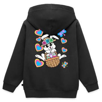 Osterhase Osterhasen Eier Ostereier Ostern - Kinder Premium Organic Zip Hoodie - Schwarz - Hinten - AI Model Kid Male (0cm)