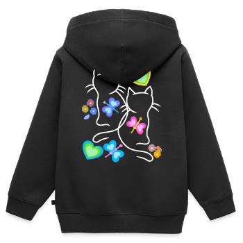 Kinder Katzen Katze Kätzchen Kleinkinder Baby - Kinder Premium Organic Zip Hoodie - Schwarz - Hinten - AI Model Kid Male (0cm)