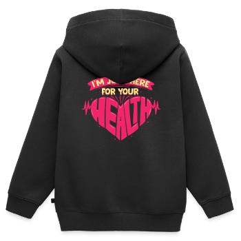 Prison d’infirmières ici pour votre santé - Sweat Premium à capuche zippé enfant bio - noir - Dos - AI Model Kid Male (0cm)
