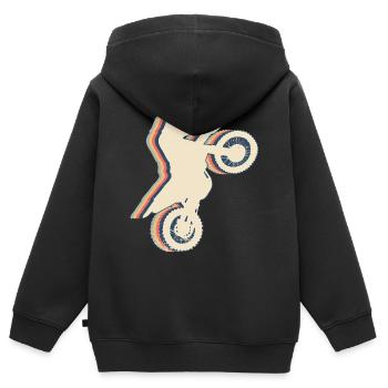 Dirt Bike Motocross Dirt Biking Biker Retro - Sweat Premium à capuche zippé enfant bio - noir - Dos - AI Model Kid Male (0cm)