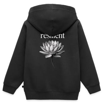 Resilient Mentale Gesundheit Motivation Resilienz - Kinder Premium Organic Zip Hoodie - Schwarz - Hinten - AI Model Kid Male (0cm)