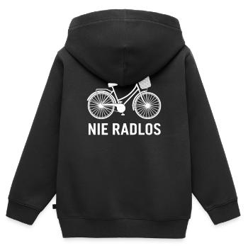 Fahrrad Radtour Outfit Spruch Nie Radlos - Kinder Premium Organic Zip Hoodie - Schwarz - Hinten - AI Model Kid Male (0cm)