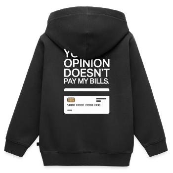 L’opinion de l’entrepreneur ne paie pas mes factures Freelance - Sweat Premium à capuche zippé enfant bio - noir - Dos - AI Model Kid Male (0cm)
