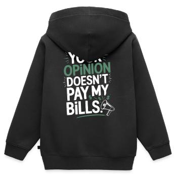 L’opinion de l’entrepreneur ne paie pas mes factures Freelance - Sweat Premium à capuche zippé enfant bio - noir - Dos - AI Model Kid Male (0cm)