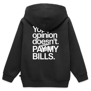 L’opinion de l’entrepreneur ne paie pas mes factures Freelance - Sweat Premium à capuche zippé enfant bio - noir - Dos - AI Model Kid Male (0cm)
