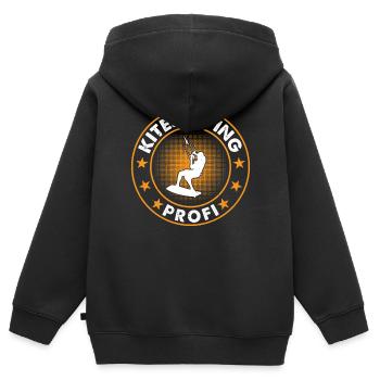 Kiteboarding Kitesurfing Kitesurfer - Kitesurfing - Kinder Premium Organic Zip Hoodie - Schwarz - Hinten - AI Model Kid Male (0cm)