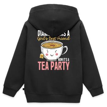 Freundin Teeparty Ehefrau Valentinstag - Kinder Premium Organic Zip Hoodie - Schwarz - Hinten - AI Model Kid Male (0cm)