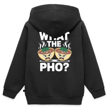 Qu’est-ce que le Pho Vietnam Voyage Nouilles Soup Love Pho - Sweat Premium à capuche zippé enfant bio - noir - Dos - AI Model Kid Male (0cm)