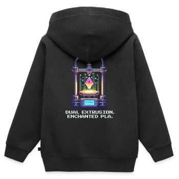 Configuration à double extrusion | Calibrage de l’impression 3D PLA - Sweat Premium à capuche zippé enfant bio - noir - Dos - AI Model Kid Male (0cm)