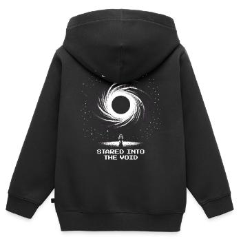Réalisation : Un regard dans l’espace | Étoiles d’astronomie - Sweat Premium à capuche zippé enfant bio - noir - Dos - AI Model Kid Male (0cm)