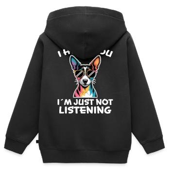 Rat Terrier Spruch Lustiges Rat Terrier Geschenk - Kinder Premium Organic Zip Hoodie - Schwarz - Hinten - AI Model Kid Male (0cm)