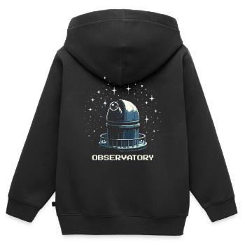 Respawn Punkt: Sternwarte | Astronomie Beobachtung - Kinder Premium Organic Zip Hoodie - Schwarz - Hinten - AI Model Kid Male (0cm)