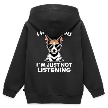 Rat Terrier Spruch Lustiges Rat Terrier Geschenk - Kinder Premium Organic Zip Hoodie - Schwarz - Hinten - AI Model Kid Male (0cm)
