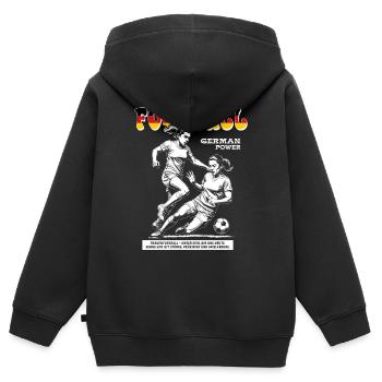 Deutscher Frauenfußball Shirt: Spielfreude pur - Kinder Premium Organic Zip Hoodie - Schwarz - Hinten - AI Model Kid Male (0cm)