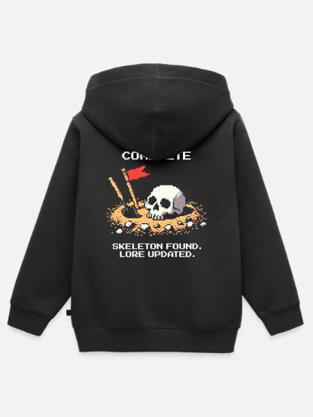 Skeleton found | Archaeology History - Kids Premium Organic Zip-up Hoodie - black