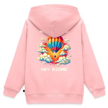 Sky Biome erreicht | Ballonfahrt Thermik Himmel - Kinder Premium Organic Zip Hoodie - Rosa - Hinten - AI Model Kid Female (0cm)