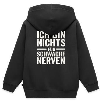 Je ne suis pas pour les âmes sensibles - Sweat Premium à capuche zippé enfant bio - noir - Dos - AI Model Kid Male (0cm)