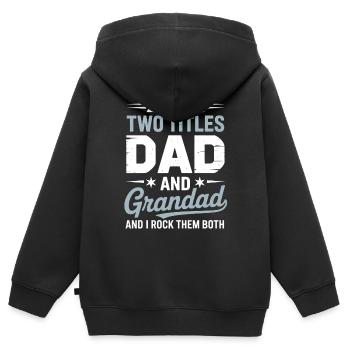 Stolzer Papa Opa Spruch Großvater Humor - Kinder Premium Organic Zip Hoodie - Schwarz - Hinten - AI Model Kid Male (0cm)