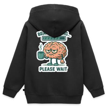 Belastung des Gehirns - Kinder Premium Organic Zip Hoodie - Schwarz - Hinten - AI Model Kid Male (0cm)