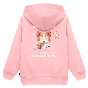TDAH vs gestion du temps | Focus & Concentration - Sweat Premium à capuche zippé enfant bio - rose - Dos - AI Model Kid Female (0cm)