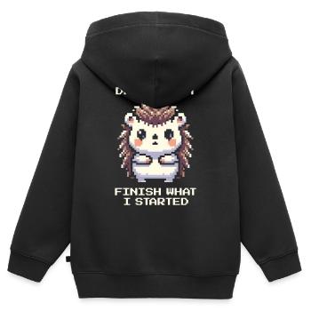 Tägliche Quest: Fertigwerden | ADHS Aufgaben - Kinder Premium Organic Zip Hoodie - Schwarz - Hinten - AI Model Kid Male (0cm)