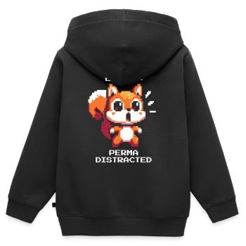 Ablenkungsstatus: Dauerhaft | ADHS Reizchaos - Kinder Premium Organic Zip Hoodie - Schwarz - Hinten - AI Model Kid Male (0cm)
