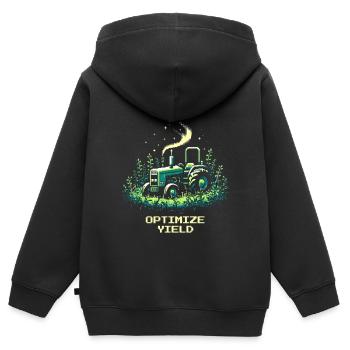 Yield Maximization | Precision Farming active - Kids Premium Organic Zip-up Hoodie - black - Back - AI Model Kid Male (0cm)