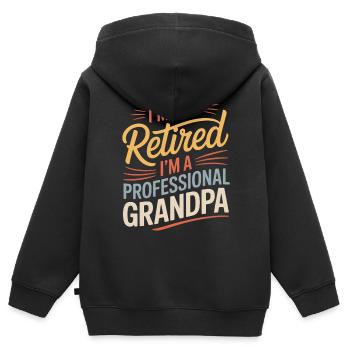Lustiger Opa Spruch Ruhestand Großvater - Kinder Premium Organic Zip Hoodie - Schwarz - Hinten - AI Model Kid Male (0cm)