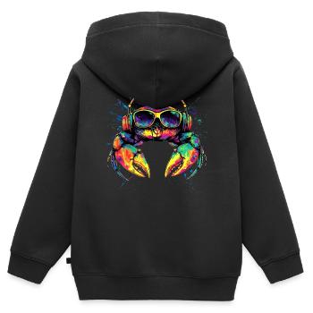 Crabe Crabe Crustacés Crabe Crabe de rivage Écrevisses - Sweat Premium à capuche zippé enfant bio - noir - Dos - AI Model Kid Male (0cm)